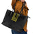 Philippines Polynesian Jasmine Pattern Leather Tote Bag With Barong Tagalog Black Style