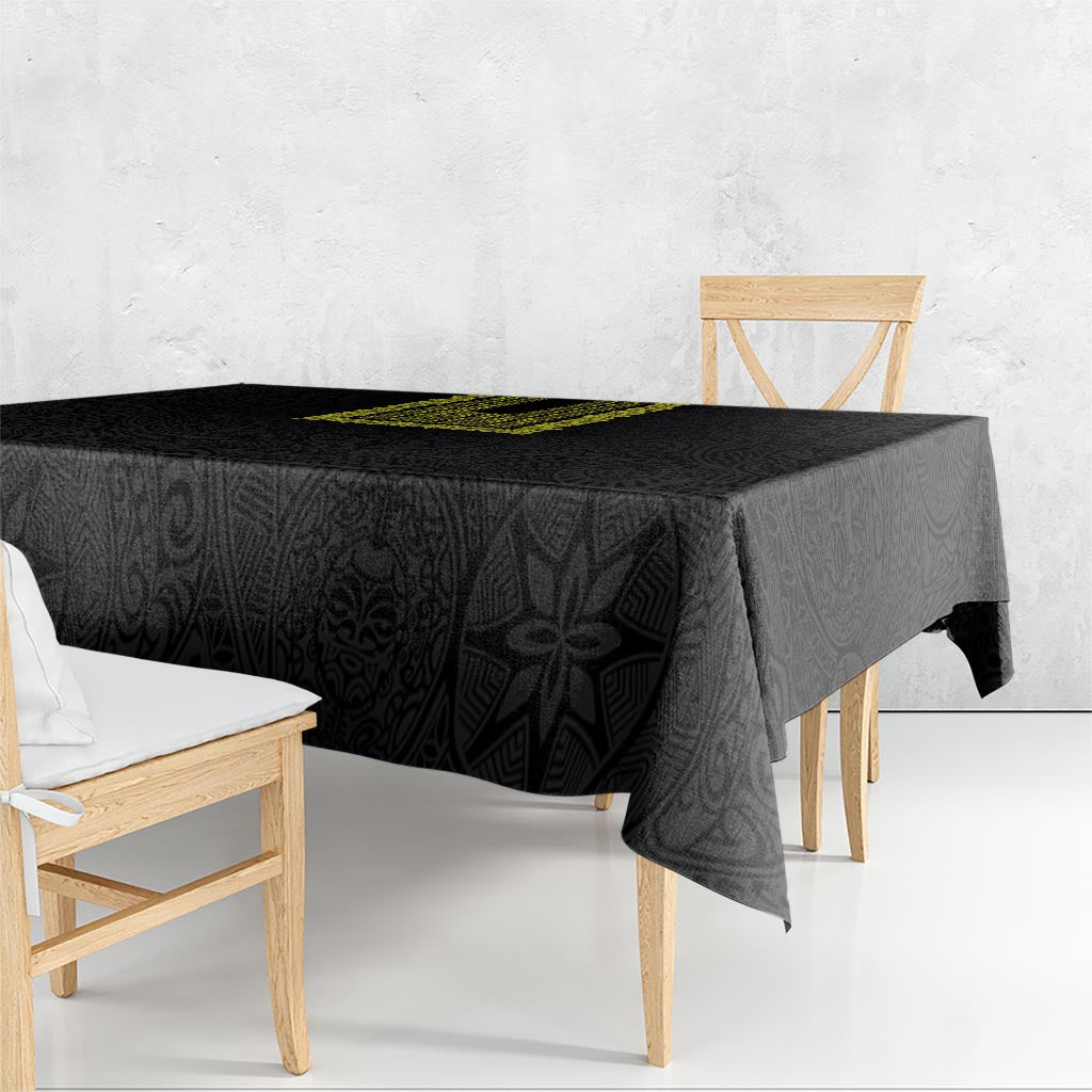 Philippines Polynesian Jasmine Pattern Tablecloth With Barong Tagalog Black Style