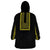 Philippines Polynesian Jasmine Pattern Wearable Blanket Hoodie With Barong Tagalog Black Style
