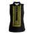 Philippines Polynesian Jasmine Pattern Women Sleeveless Polo Shirt With Barong Tagalog Black Style