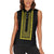 Philippines Polynesian Jasmine Pattern Women Sleeveless Polo Shirt With Barong Tagalog Black Style