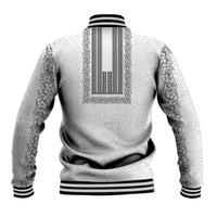 Philippines Polynesian Jasmine Pattern Baseball Jacket With Barong Tagalog White Style