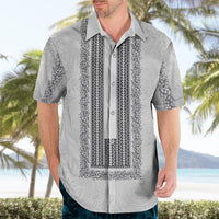 Philippines Polynesian Jasmine Pattern Hawaiian Shirt With Barong Tagalog White Style