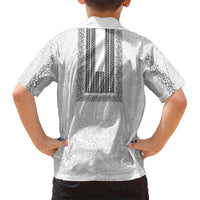 Philippines Polynesian Jasmine Pattern Kid Hawaiian Shirt With Barong Tagalog White Style
