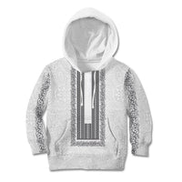 Philippines Polynesian Jasmine Pattern Kid Hoodie With Barong Tagalog White Style