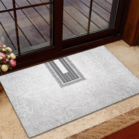 Philippines Polynesian Jasmine Pattern Rubber Doormat With Barong Tagalog White Style