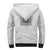 Philippines Polynesian Jasmine Pattern Sherpa Hoodie With Barong Tagalog White Style