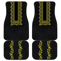 Philippines Polynesian Floral Pattern Car Mats With Barong Tagalog Black Style