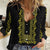 Philippines Polynesian Floral Pattern Women Casual Shirt With Barong Tagalog Black Style
