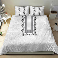 Philippines Polynesian Floral Pattern Bedding Set With Barong Tagalog White Style