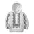 Philippines Polynesian Floral Pattern Kid Hoodie With Barong Tagalog White Style