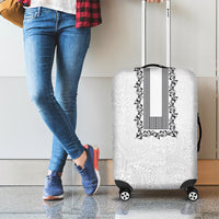 Philippines Polynesian Floral Pattern Luggage Cover With Barong Tagalog White Style LT03 - Polynesian Pride