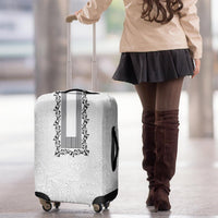 Philippines Polynesian Floral Pattern Luggage Cover With Barong Tagalog White Style LT03 - Polynesian Pride