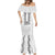 Philippines Polynesian Floral Pattern Mermaid Dress With Barong Tagalog White Style