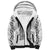 Philippines Polynesian Floral Pattern Sherpa Hoodie With Barong Tagalog White Style