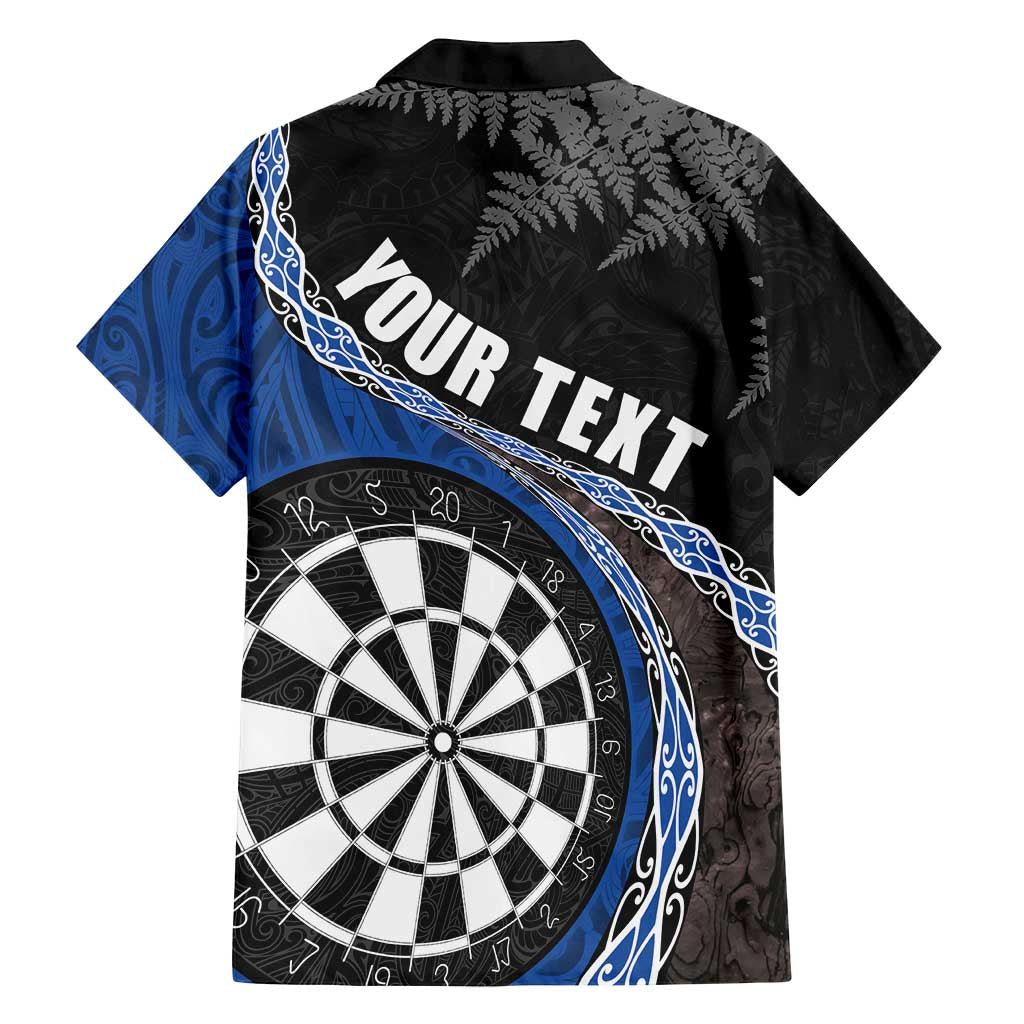 Personalised New Zealand Darts Family Matching Off Shoulder Maxi Dress and Hawaiian Shirt Koru Tribal Tattoo and Silver Fern Maori Pattern Blue Color LT03 - Polynesian Pride