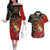 Tonga Ngatu and Australia Together Couples Matching Off The Shoulder Long Sleeve Dress and Hawaiian Shirt Polynesian Humpback Whale and Aboriginal Kangaroo