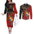 Tonga Ngatu and Australia Together Couples Matching Off The Shoulder Long Sleeve Dress and Long Sleeve Button Shirt Polynesian Humpback Whale and Aboriginal Kangaroo