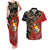 Tonga Ngatu and Australia Together Couples Matching Tank Maxi Dress and Hawaiian Shirt Polynesian Humpback Whale and Aboriginal Kangaroo