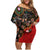 Tonga Ngatu and Australia Together Family Matching Off Shoulder Short Dress and Hawaiian Shirt Polynesian Humpback Whale and Aboriginal Kangaroo