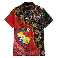 Tonga Ngatu and Australia Together Family Matching Tank Maxi Dress and Hawaiian Shirt Polynesian Humpback Whale and Aboriginal Kangaroo LT03 - Polynesian Pride