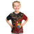 Tonga Ngatu and Australia Together Kid T Shirt Polynesian Humpback Whale and Aboriginal Kangaroo
