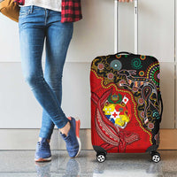 Tonga Ngatu and Australia Together Luggage Cover Polynesian Humpback Whale and Aboriginal Kangaroo LT03 - Polynesian Pride