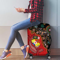 Tonga Ngatu and Australia Together Luggage Cover Polynesian Humpback Whale and Aboriginal Kangaroo LT03 - Polynesian Pride