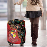 Tonga Ngatu and Australia Together Luggage Cover Polynesian Humpback Whale and Aboriginal Kangaroo LT03 - Polynesian Pride