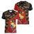 Tonga Ngatu and Australia Together Women V-Neck T-Shirt Polynesian Humpback Whale and Aboriginal Kangaroo