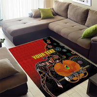 Personalised Papua New Guinea and Australia Together Area Rug Bird-of-paradise and Kangaroo with Aboriginal Pattern LT03 - Polynesian Pride