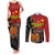 Personalised Papua New Guinea and Australia Together Couples Matching Tank Maxi Dress and Long Sleeve Button Shirt Bird-of-paradise and Kangaroo with Aboriginal Pattern