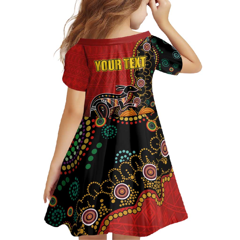 Personalised Papua New Guinea and Australia Together Family Matching Long Sleeve Bodycon Dress and Hawaiian Shirt Bird-of-paradise and Kangaroo with Aboriginal Pattern LT03 - Polynesian Pride
