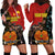 Personalised Papua New Guinea and Australia Together Hoodie Dress Bird-of-paradise and Kangaroo with Aboriginal Pattern