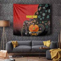 Personalised Papua New Guinea and Australia Together Tapestry Bird-of-paradise and Kangaroo with Aboriginal Pattern