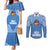Hela Wigmen Rugby Couples Matching Mermaid Dress and Long Sleeve Button Shirts Papua New Guinea Polynesian Tattoo LT03 Blue - Polynesian Pride