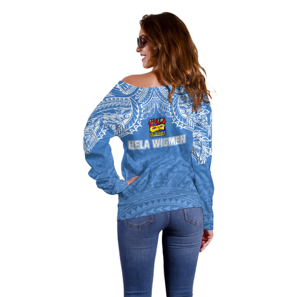 Hela Wigmen Rugby Off Shoulder Sweater Papua New Guinea Polynesian Tattoo LT03 - Polynesian Pride