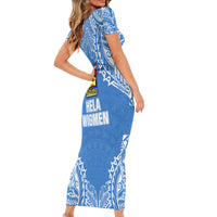 Hela Wigmen Rugby Short Sleeve Bodycon Dress Papua New Guinea Polynesian Tattoo LT03 - Polynesian Pride