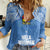 Hela Wigmen Rugby Women Casual Shirt Papua New Guinea Polynesian Tattoo LT03 Female Blue - Polynesian Pride
