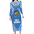 Custom Hela Wigmen Rugby Family Matching Long Sleeve Bodycon Dress and Hawaiian Shirt Papua New Guinea Polynesian Tattoo LT03 Mom's Dress Blue - Polynesian Pride