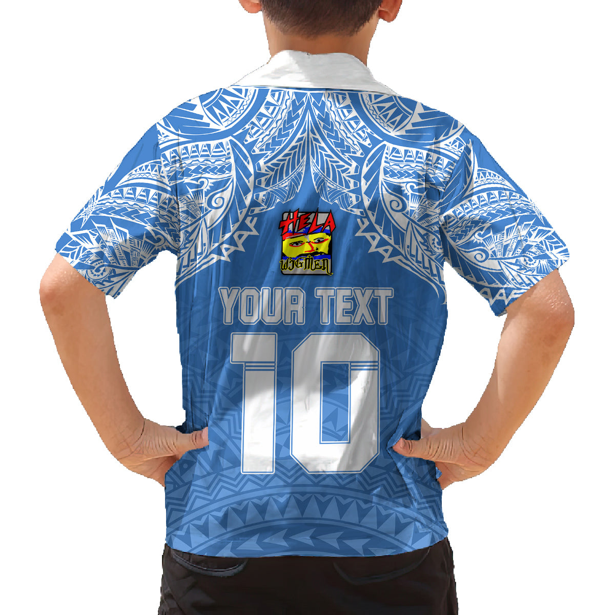 Custom Hela Wigmen Rugby Family Matching Off Shoulder Short Dress and Hawaiian Shirt Papua New Guinea Polynesian Tattoo LT03 - Polynesian Pride