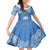 Custom Hela Wigmen Rugby Family Matching Summer Maxi Dress and Hawaiian Shirt Papua New Guinea Polynesian Tattoo LT03 Daughter's Dress Blue - Polynesian Pride