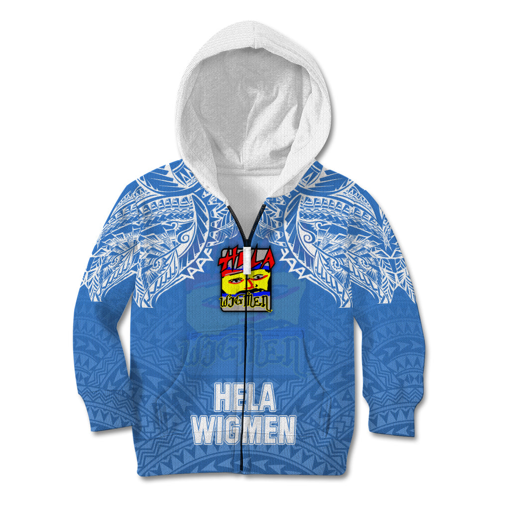 Custom Hela Wigmen Rugby Kid Hoodie Papua New Guinea Polynesian Tattoo LT03 - Polynesian Pride