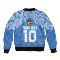 Custom Hela Wigmen Rugby Sleeve Zip Bomber Jacket Papua New Guinea Polynesian Tattoo LT03 - Polynesian Pride