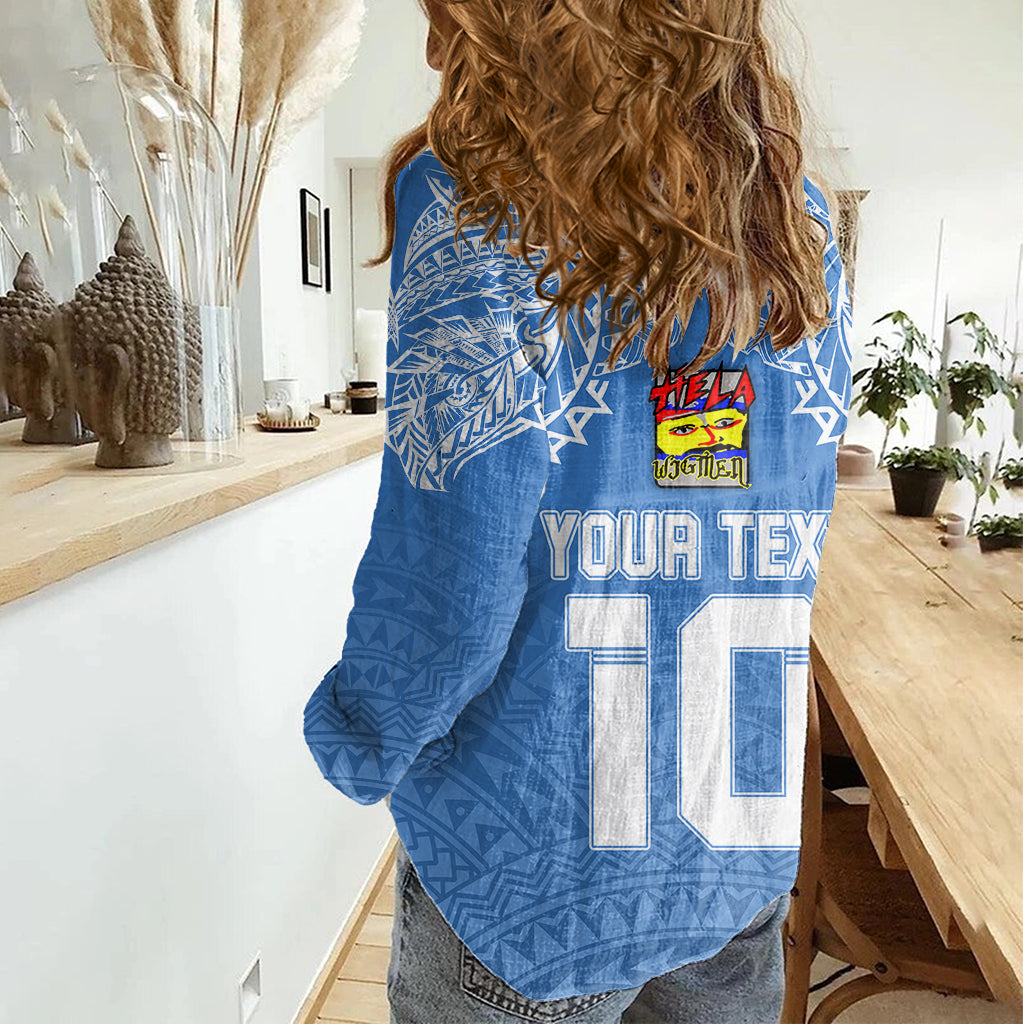 Custom Hela Wigmen Rugby Women Casual Shirt Papua New Guinea Polynesian Tattoo LT03 - Polynesian Pride