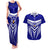 Kimbe Cutters Rugby Couples Matching Tank Maxi Dress and Hawaiian Shirt Papua New Guinea Polynesian Tattoo Blue Version LT03 Blue - Polynesian Pride