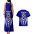 Kimbe Cutters Rugby Couples Matching Tank Maxi Dress and Hawaiian Shirt Papua New Guinea Polynesian Tattoo Blue Version LT03 - Polynesian Pride