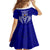 Kimbe Cutters Rugby Family Matching Off Shoulder Maxi Dress and Hawaiian Shirt Papua New Guinea Polynesian Tattoo Blue Version LT03 - Polynesian Pride