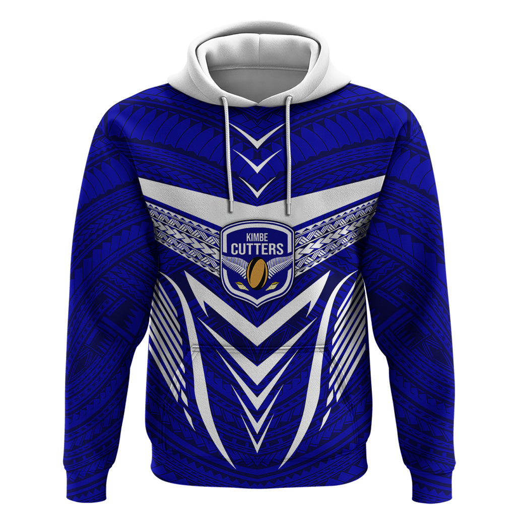 Kimbe Cutters Rugby Hoodie Papua New Guinea Polynesian Tattoo Blue Version LT03 Blue - Polynesian Pride