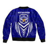 Kimbe Cutters Rugby Sleeve Zip Bomber Jacket Papua New Guinea Polynesian Tattoo Blue Version LT03 - Polynesian Pride